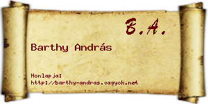 Barthy András névjegykártya
